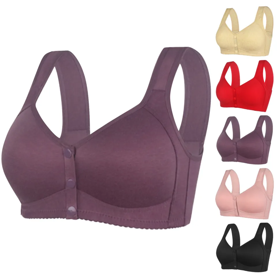 Womens No Steel Ring Front Close Bra T Back Plus Size Seamless Unlined Bra  For Large Bust bras for women Woman Sports Bra