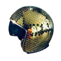 Disco Ball Helmet with Retractable Visor, Best Ultimate Full Classic Disco Mirror Glitter Ball Helmet