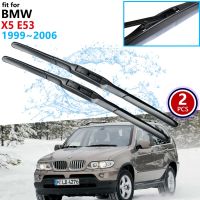 สำหรับ BMW X5 E53 1999 ~ 2006ใบมีดกระจกหน้าที่ปัดน้ำฝนไม้เช็ดรถสติ๊กเกอร์ตกแต่งรถยนต์2000 2001 2002 2003 2004