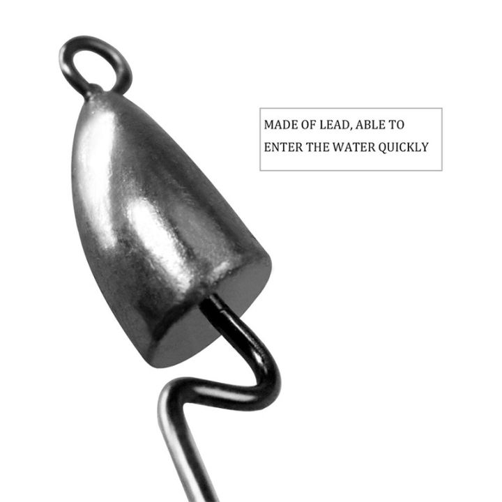 ตะขอถ่วงน้ำหนัก-offset-crank-lead-head-hooks-5-7-10-14g-stainless-steel-jig-head-fishing-hooks-barbed-lead-head-1pcs