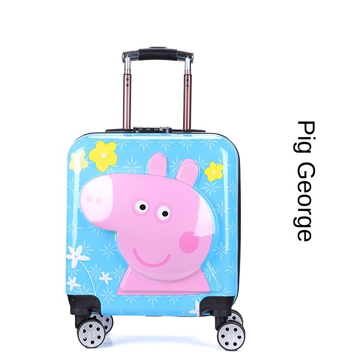 Travel luggage for kids Pink, Bunny Peppa Pig Travel luggage with universal wheel 20 3D cartoon Trolley case 