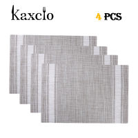 Kaxcio ผ้าลายทาง Placemat PVC Stripe Pad โต๊ะทานอาหารความร้อนฉนวนกันความร้อนไม่ลื่นแผ่นรองจานชาม Coaster