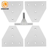 SIMAX3D 4PCS Joint Plate T Shape Corner Bracket Plate 5 Hole Outside Joining Plate for 4040 Aluminum Profile 3D Printer Frame Hand Tool Parts Accessor