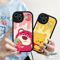 เคสโทรศัพท์มือถือแบบนิ่ม ลายการ์ตูนหมี วินนี่ สตรอว์เบอร์รี่ น่ารัก สําหรับ Oppo A16 A78 A55 A58 A3S A17 A77s A76 A54 A7 A12 A16K A1K A15 A9 A5 A17K A16E A57 A53 A5s A74 A95 A96 Reno 8T 8 5F 5 7Z A31 A92 Cas