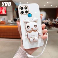 YBDเคสกระต่ายน่ารักสำหรับ Infinix Smart 6 X6511B X6511 X6511E เคสโทรศัพท์การ์ตูนขาตั้งกล้องแบบสามมิติเคสซิลิโคนแบบนิ่มฟรีสายคล้อง