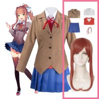 Anime Doki Doki Literature Club Monika Cosplay Costumes Sayori Yuri Natsuki Halloween Costumes For Women Dress Vestido Clothing