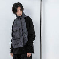 ENSHADOWER 20AW Workwear กระเป๋าเย็บเสื้อขนแกะผู้ชายหลวม Hooded Top Techwear Streetwear Tech Coat