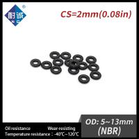 【hot】❣﹊❈  50 / Lot Nitrile Rubber NBR 70A O-ring 2mm 5/5.5/6/6.5/7/8/8.5/9/10/10.5/11/11.5/12/13x2mm O Gasket