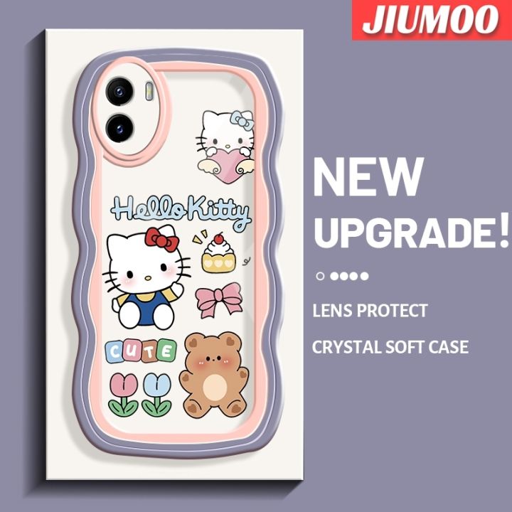 เคส-jiumoo-สำหรับ-vivo-y15s-เคส-y01-y15a-น่ารักเฮลโลคิตตี้แฟชั่นขอบคลื่นเคสโทรศัพท์แบบใสง่ายลายการ์ตูนเลนส์กล้องถ่ายรูปกันกระแทกเคสนิ่มเคสใสซิลิโคน