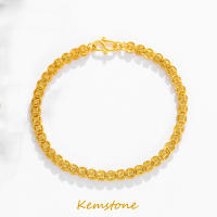 Kemstone กำไลข้อมือเหรียญทองสัมฤทธิ์ชุบแฟชั่น24K ของขวัญเครื่องประดับงานแต่งงานสำหรับผู้หญิง