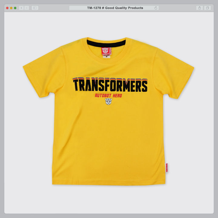 tm-1278-เสื้อยืดเด็กลายหุ่นยนต์-transformers-ลิขสิทธิ์แท้-พร้อมส่ง-เทคนิคงานปัก