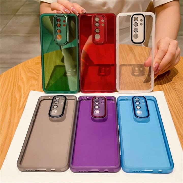 เคสโทรศัพท์โปร่งใสชุบสำหรับ-redmi-note-9-pro-max-9pro-9promax-กล้องใสบางปลอกอ่อนป้องกันสำหรับ-remi-note8-8pro-ฝาหลัง9t