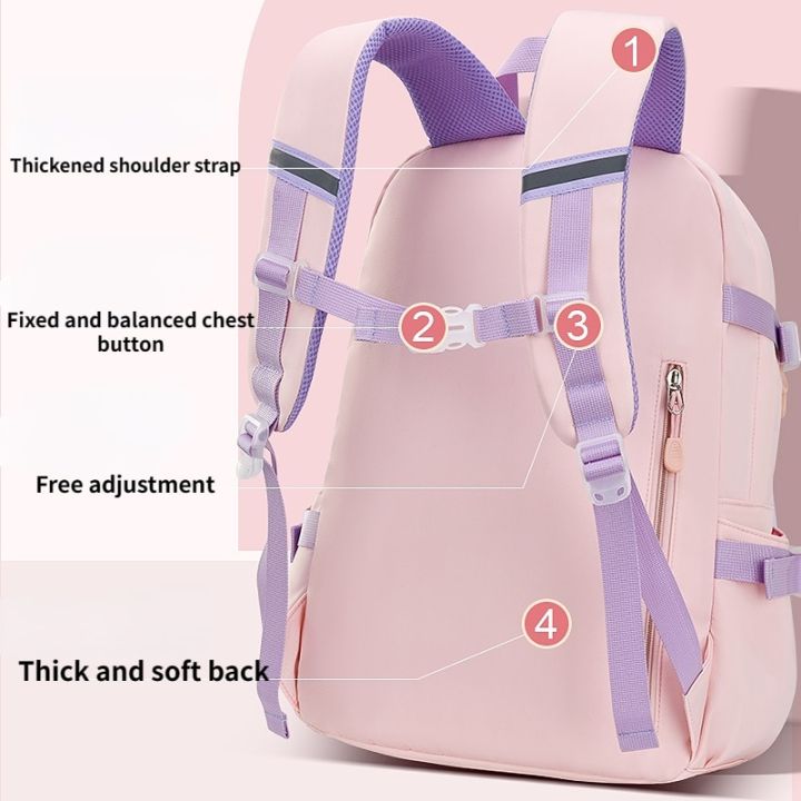 กระเป๋ากระเป๋าเป้สำหรับเด็กกระเป๋าโรงเรียนประถมศึกษา-tas-sekolah-anak-perempuan-ใหม่55l-จุของได้เยอะกระเป๋ากันน้ำกระเป๋าหลายใบกระเป๋านักเรียน