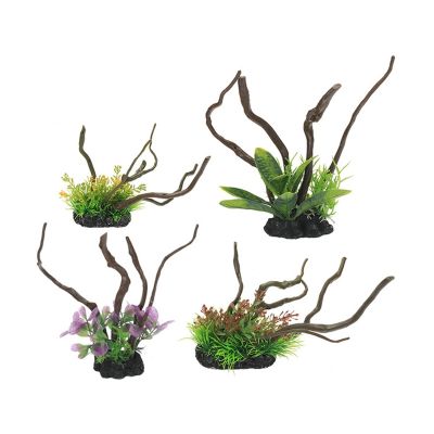 Decoratieve Nep Waterplanten Simulatie Ornamenten Aquarium Landschapsarchitectuur Accessoires Aquarium Drijfhout Boom Wortel Decoratie