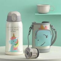 Smart Unicorn Thermos Cups With Straw Travel Coffee Mug Stainless Steel Children Water Bottle Office Business Gift Milk Mug