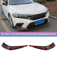 For Honda Civic 11Th 2022 Red Line Car Front Bumper Side Spoiler Guard Car Body Modification Kit