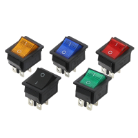 100pcsbag KCD4-202 rocker switch power switch 4Pin with light 31x25mm 20A 125VAC 16A 250VAC