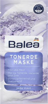 โคลนมาส์กหน้า Balea Tonerde Maske มาร์คสำหรับทำความสะอาดผิวลดสิ่งสกปรกบนผิว ปรับสภาพผิว ขนาด 16ml