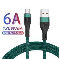 325วังฮีขายดี - /  120วัตต์ไนล่อน M Icro USB Type C เคเบิ้ล6A เร็วสุดชาร์จสำหรับหัวเว่ย P50 P40 Pro Xiaomi POCO R Edmi ค่าใช้จ่ายโทรศัพท์สายข้อมูล1เมตร2เมตร