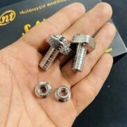Bộ 02 ỐC KIỂU GẮN BÁT TĂNG SÊN,ĐŨA THẮNG VÀ HAI ỐC INOX SIÊU SÁNG MÀU BẠC