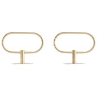 2X Wall Mounted Hand Towel Bar Rack Brushed Gold Stainless Steel Round Toilet Paper Holder Hardware Accessories 21Cm Toilet Roll Holders