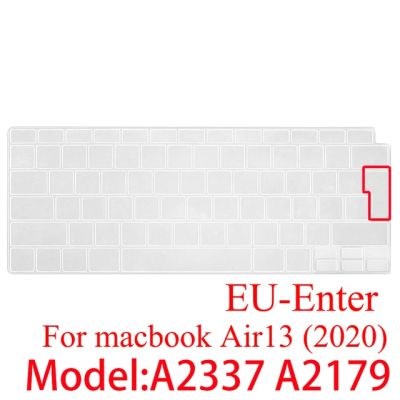 แผ่นครอบแป้นพิมพ์ซิลิโคนสีแล็ปท็อปแบบสเปนสำหรับ Macbook Air 13 A2337ฟิล์มป้องกันเคสคีย์บอร์ดสำหรับ Air13 Apple M1 2020