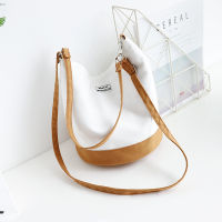 Korea Women Shoulder Bag Sling Bag Canvas Bucket Tote Bag Super Hot Sell High Quality New Fashion Stitching Art Canvas Bag