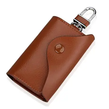 Leather Keychain Men Women Key Holder Organizer Pouch Split Car Key Bag  Wallet Housekeeper Key Case Mini Card Bag