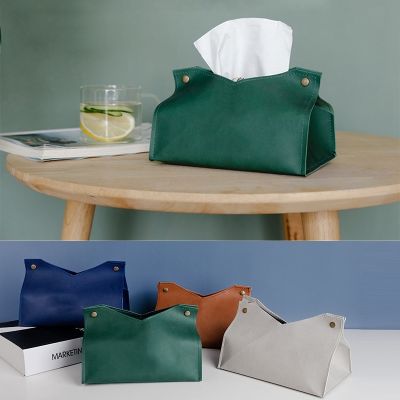 1PC Vintage Leather Holder Cover Napkin Case Table Car Room Elegant Tissue Boxes Household Functional Decoration Supply