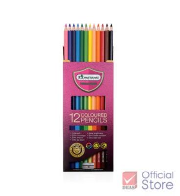สีไม้ ดินสอสีไม้ แท่งยาว 12 สี รุ่นใหม่ จำนวน 1 กล่อง Master Art ดินสอสี มาสเตอร์อาร์ต