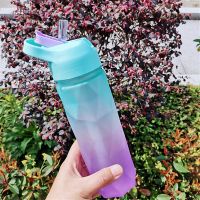 600ML Portable Water Bottle Motivational Sports Water bottle with Time Marker Leak-proof Cup for Outdoor Sport Fitness BPA Free Toilet Covers