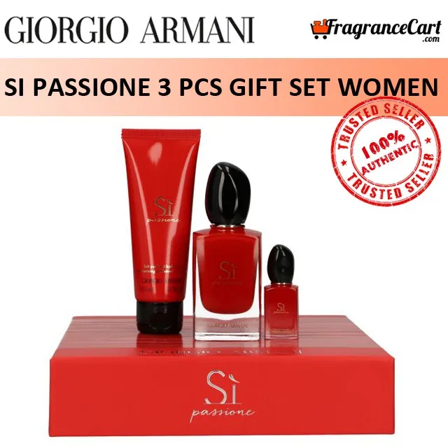 Giorgio Armani Si Passione 3 Pcs Gift Set for Women (50ml EDP + Travel  Spray + Body Lotion) GiftSet Collection [Brand New 100% Authentic Perfume/Fragrance]  | Lazada Singapore