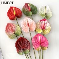 【YF】✤℗  Printing Soft Glue Artificial Wedding Floral Arrangement Material Hotel Photo Props Anthurium