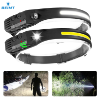 LED Headlamp Sensor Camping Searchlight Head Flashlight Rechargeable Powerful USB Head Mining Lamp Front Lanterns Headlights