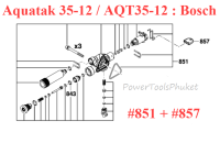 หัวปั๊ม #851 เครื่องฉีดน้ำแรงดันสูง  Aquatak 35-12 / AQT35-12 ยี่ห้อ Bosch