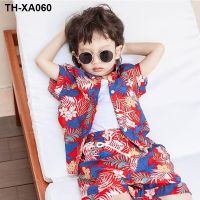 boy Kong style retro flower handsome you national tide beach suit summer