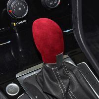 Alcantara Handbrake Case Suede Wrapping Gear Shift Head Knob Cover Frame Trim For Volkswagen Passat Polo CC Touran Golf Lavida