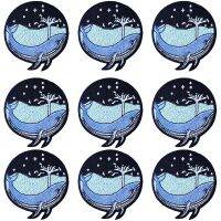 Pulaqi 10PCS Whale Patch Animal Water Wholesale Patches Iron On Patches For Clothing Stripe Wholesale Dropship Custom Patch