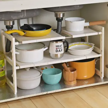 White Steel Under Sink Organizer and Storage