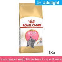 Royal Canin Kitten British Shorthair Cat Food 2kg (1 bag) อาหารแมว รอยัลคานิน สูตรลูกแมว บริทริช ช็อตแฮร์ 2kg (1 ถุง)