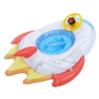 Inflatable Spaceship Pool Float with Steering Wheel Multifunctional Swimming Raft for Kids of 1 to 5 Years Old