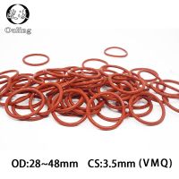 5PCS/lot Red Silicon Rings CS3.5mm Silicone/VMQ O ring Thickness OD28/32/35/37/38/40/45/48mm Rubber O-ring Sealing Gasket Washer Gas Stove Parts Acces