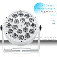 18X12w 4In1 LED Par ควบคุมรีโมทไฟแบบไร้สายเรียบสปอตไลต์เวทีแบน DMX512ควบคุมแสงเวทีดีเจดิสโก้