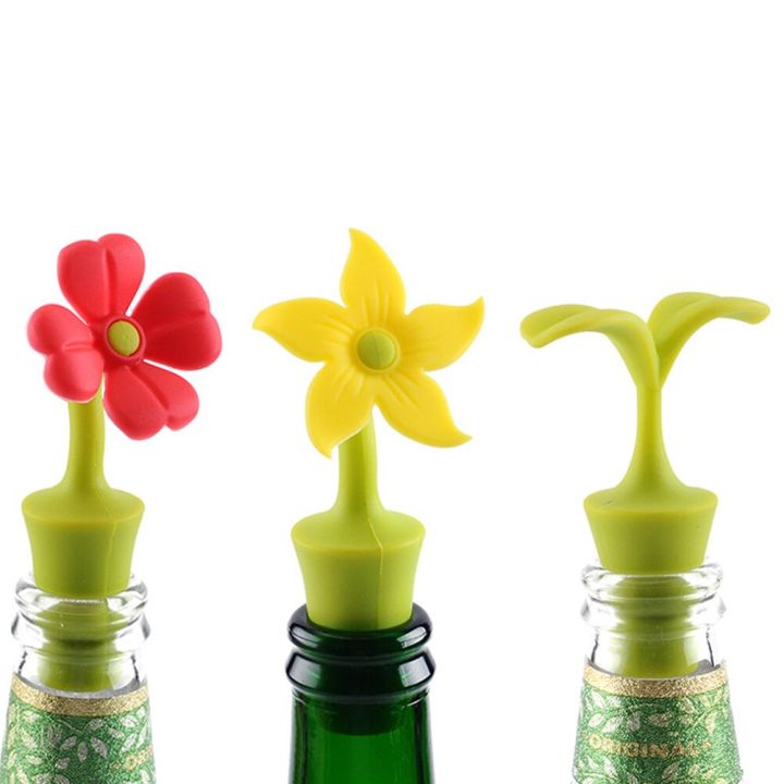 fast-delivery-liuaihong-จุกก๊อกแชมเปญรูปดอกไม้1ชิ้นการปิดเครื่องดื่มเกรดอาหารขวดไวน์ซิลิโคนสำหรับงานเลี้ยงแบบสุ่มสี