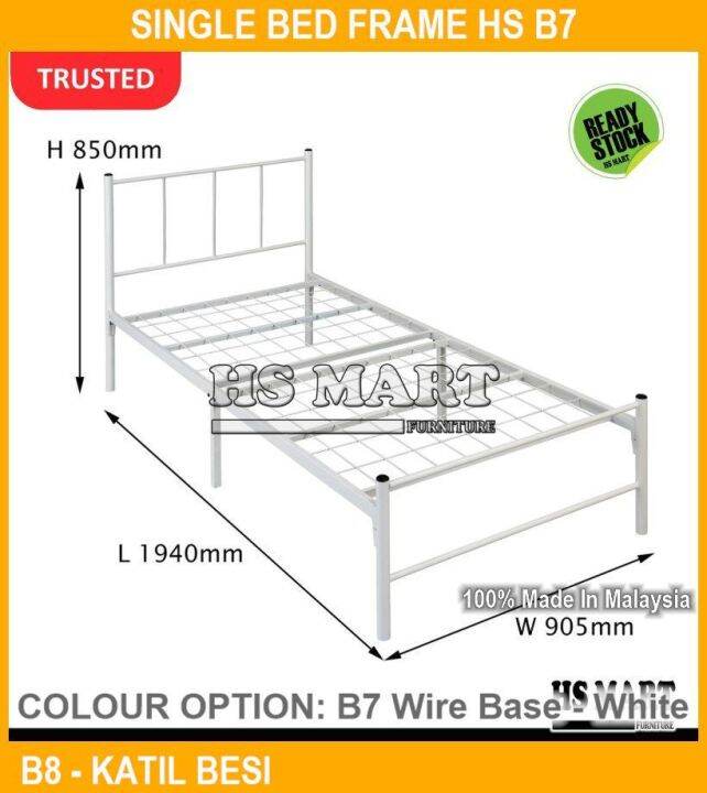 Foldable Single Bed Frame Hs B7 & B8 - Katil Besi / Katil Bujang ...