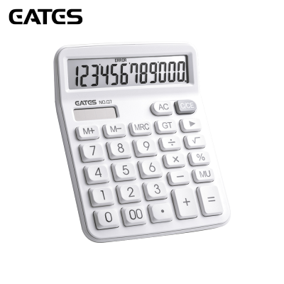 Eates calculator desktop 12-bit  Q7  Q9  dc-2133  dc-2135p  dual power  large display  White Calculators