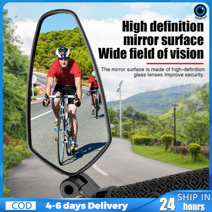 กระจกจักรยานพับเก็บได้ปรับได้ความคมชัดสูงมุมมองขนาดใหญ่จักรยานเสือภูเขากระจกมองหลัง