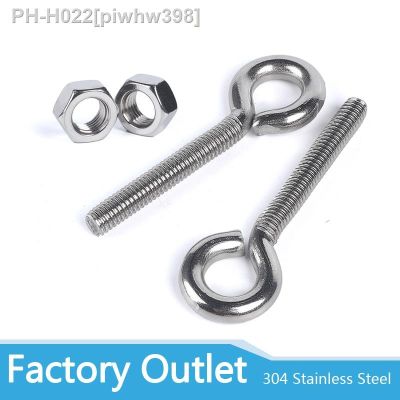 2pcs M4 M5 M6 M8 304 Stainless Steel Sheep Eye screw Bolt Ring Hook with 2pieces nut