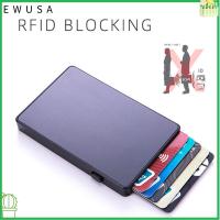 EWUSA อลูมิเนียม นักธุรกิจ Ultra Thin Anti Theft กระเป๋าผู้ชาย ผู้ถือบัตรเครดิต Automatic Pop Up Wallet การปิดกั้น RFID กระเป๋าสตางค์อัจฉริยะ