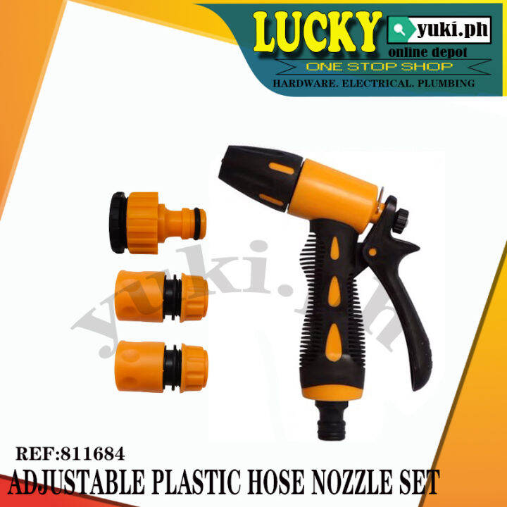 811684 ADJUSTABLE PLASTIC GARDEN HOSE NOZZLE SET Lazada PH